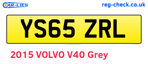YS65ZRL are the vehicle registration plates.