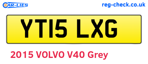YT15LXG are the vehicle registration plates.