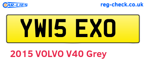 YW15EXO are the vehicle registration plates.