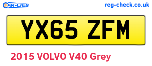 YX65ZFM are the vehicle registration plates.