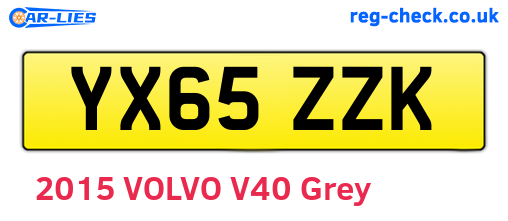 YX65ZZK are the vehicle registration plates.