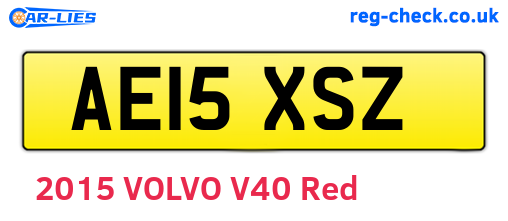 AE15XSZ are the vehicle registration plates.