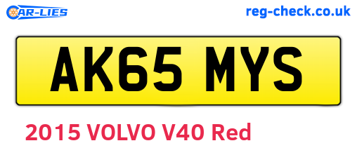 AK65MYS are the vehicle registration plates.