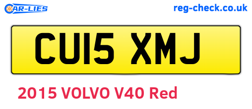 CU15XMJ are the vehicle registration plates.