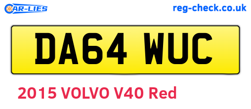 DA64WUC are the vehicle registration plates.