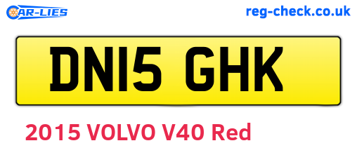 DN15GHK are the vehicle registration plates.