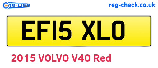 EF15XLO are the vehicle registration plates.