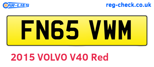 FN65VWM are the vehicle registration plates.