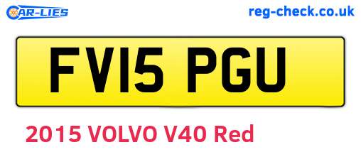 FV15PGU are the vehicle registration plates.