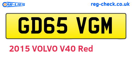 GD65VGM are the vehicle registration plates.