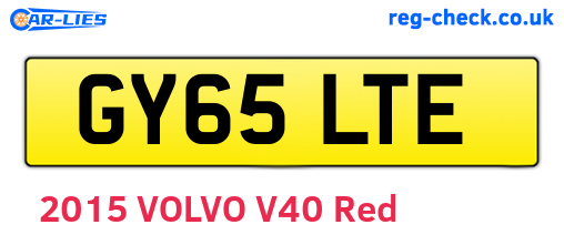 GY65LTE are the vehicle registration plates.