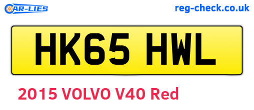 HK65HWL are the vehicle registration plates.