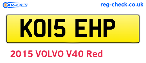 KO15EHP are the vehicle registration plates.