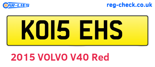 KO15EHS are the vehicle registration plates.