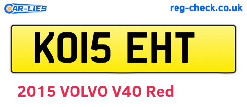 KO15EHT are the vehicle registration plates.