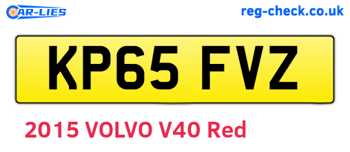 KP65FVZ are the vehicle registration plates.