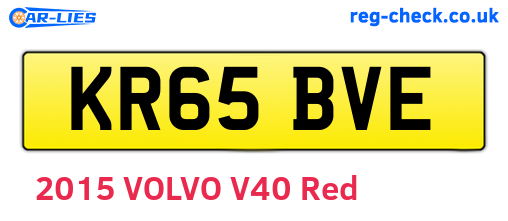 KR65BVE are the vehicle registration plates.