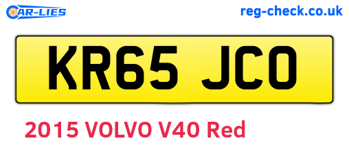 KR65JCO are the vehicle registration plates.