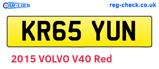 KR65YUN are the vehicle registration plates.