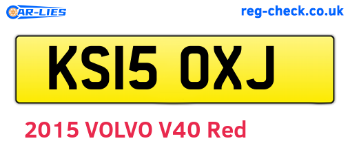 KS15OXJ are the vehicle registration plates.