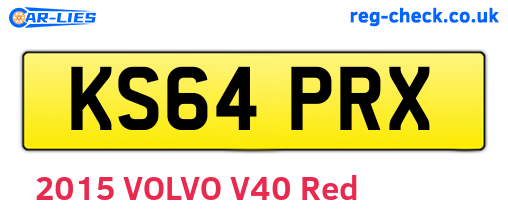 KS64PRX are the vehicle registration plates.
