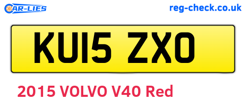 KU15ZXO are the vehicle registration plates.