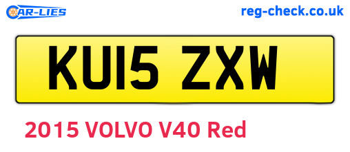 KU15ZXW are the vehicle registration plates.