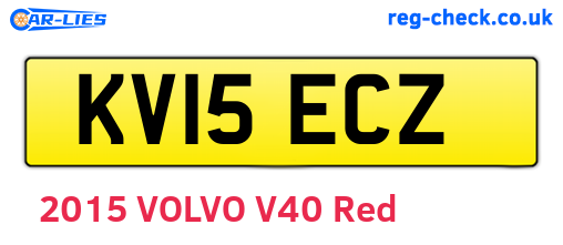 KV15ECZ are the vehicle registration plates.