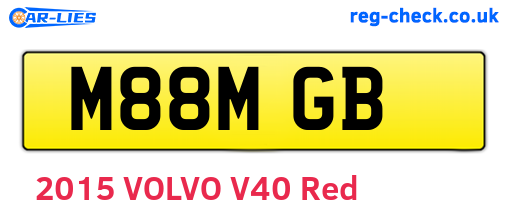 M88MGB are the vehicle registration plates.