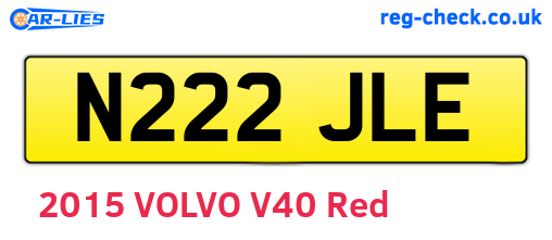 N222JLE are the vehicle registration plates.