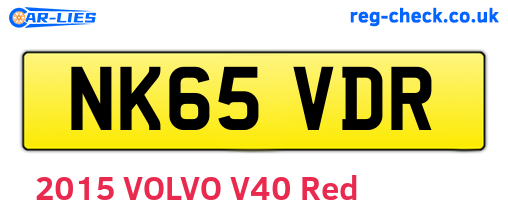NK65VDR are the vehicle registration plates.