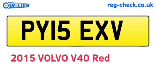 PY15EXV are the vehicle registration plates.