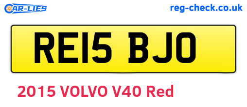 RE15BJO are the vehicle registration plates.