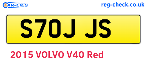 S70JJS are the vehicle registration plates.