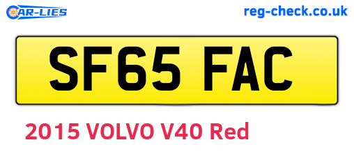 SF65FAC are the vehicle registration plates.