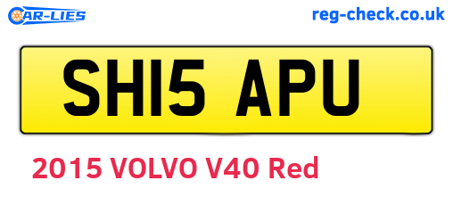 SH15APU are the vehicle registration plates.