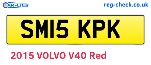 SM15KPK are the vehicle registration plates.