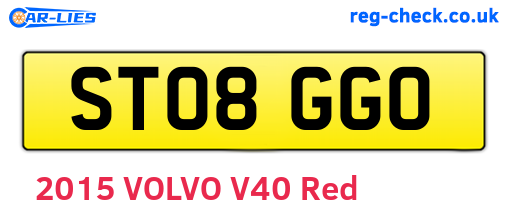 ST08GGO are the vehicle registration plates.