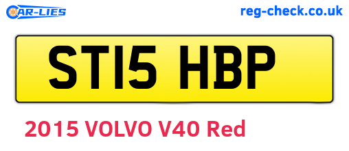 ST15HBP are the vehicle registration plates.