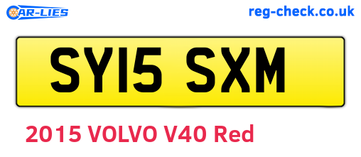 SY15SXM are the vehicle registration plates.