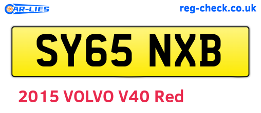 SY65NXB are the vehicle registration plates.