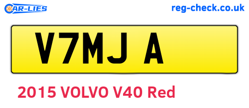 V7MJA are the vehicle registration plates.