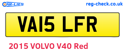 VA15LFR are the vehicle registration plates.