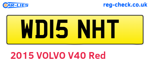 WD15NHT are the vehicle registration plates.