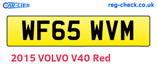 WF65WVM are the vehicle registration plates.