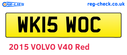 WK15WOC are the vehicle registration plates.