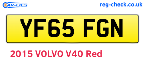 YF65FGN are the vehicle registration plates.