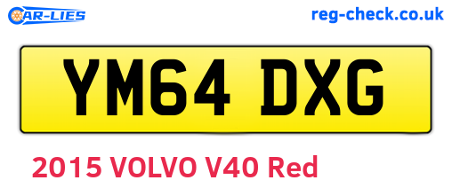 YM64DXG are the vehicle registration plates.