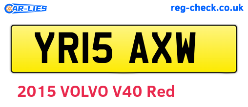YR15AXW are the vehicle registration plates.
