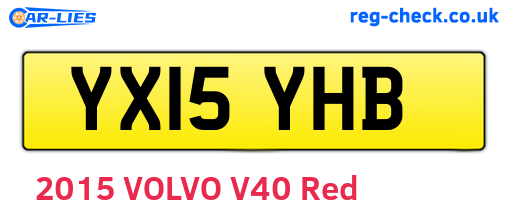YX15YHB are the vehicle registration plates.